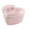 Bicuzat Heart-Shaped Dessert Bowl with Lid Ceramic Baking Bowl Rice Bowl-5 OZ-Pink