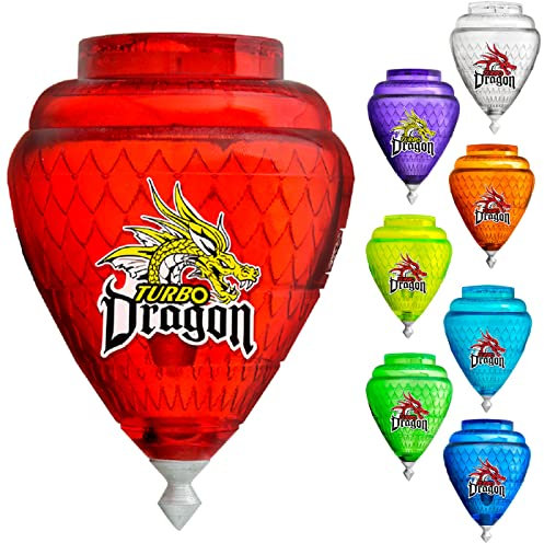 TROMPOS COMETA Turbo Dragón Peonza Turbo Dragón Sin Blister, Trompo De Punta Giratoria, Envío 1 Unidad de Color Aleatorio