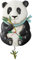 Enesco Allen Designs Snuggles The Panda Holding Bambus-Pendel-Wanduhr, 30,5 cm, mehrfarbig
