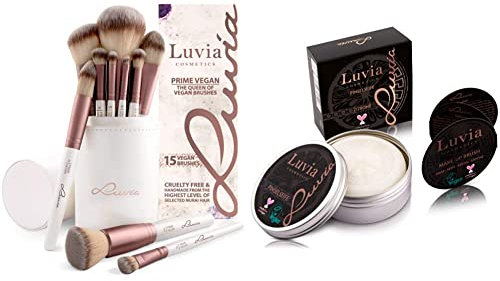 Pinselset Make-Up Von Luvia, Schminkpinsel & Luvia Pinselseife Kosmetik - Essential Brush Soap Citro – Zur Kosmetik-Pinsel-Reinigung – Ideale Beauty-Blender Seife – 100g XXL