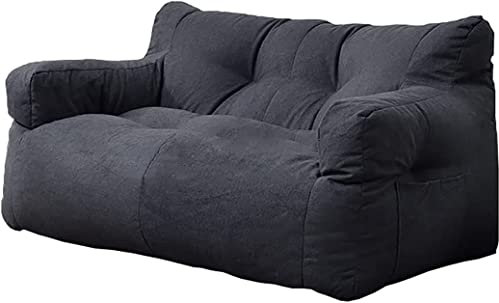 Doppel-Sitzsack-Sofa [Nur Bezug, kein Füllmaterial] Boden weicher bequemer Zweisitzer-Sack Lazy Bean Bag Chair Couch for Erwachsene, Kinder, Jugendliche, Stoff waschbarer Sitzsack-Sofabezug 49,2 x 37