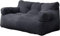 Doppel-Sitzsack-Sofa [Nur Bezug, kein Füllmaterial] Boden weicher bequemer Zweisitzer-Sack Lazy Bean Bag Chair Couch for Erwachsene, Kinder, Jugendliche, Stoff waschbarer Sitzsack-Sofabezug 49,2 x 37
