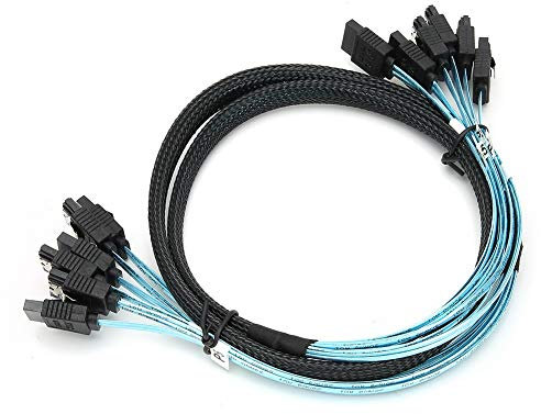 PUSOKEI PC 3.0 * 6 Data Cable, 1-Meter Converter Cable Mechanical SSD Solid State Drive to Motherboard 6 X SATA3.0 Black Hard Drive Data Cable (Black)