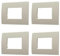 ZOREI 4 Pezzi Placche Compatibile Con Vimar Arkè, Placca Plastica Quadrata Serie Venus (3 Posti/Moduli, Sabbia) (VA83301X4)