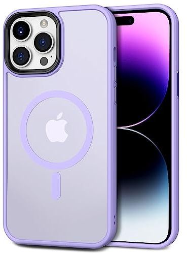 CACOE Magnetisch Hülle für iPhone 14 Pro 6.1 Zoll,kompatibel mit MagSafe,Durchscheinende Matt Handyhülle Stoßfest Kratzfest Schutzhülle Cover