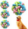 Nizirioo Gummi Weave Ball mit Glocke 4 Stück Geflochtener Gummiball, Kauen Spielzeug Molar für Haustiertraining und Zahnreinigung, Spielzeug geeignet, für Hunde und Katzen(Macaron-Farbe, 6,5 cm)