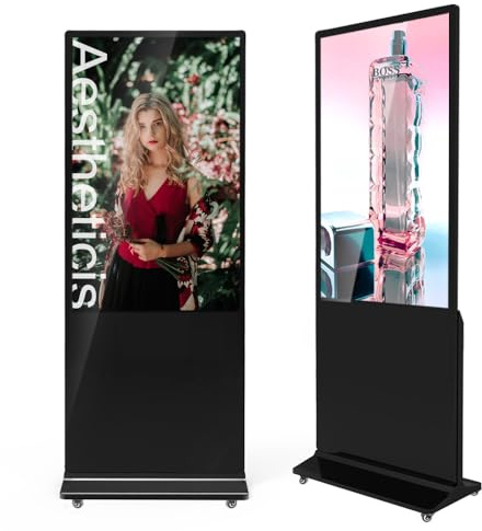 QIXZOCV 140 cm (55 Zoll) LCD-Bildschirm für den Innenbereich mit Unterstützung für Digitale Werbung, LCD-Display-Kiosk, kommerzielles Totem, Android-System, vertikaler Monitor mit