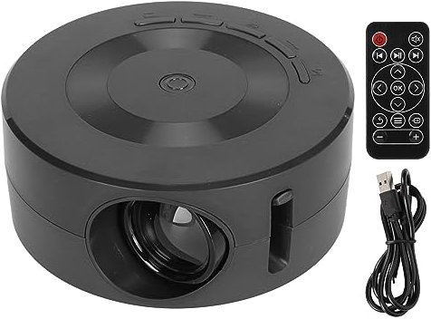 Miniprojektor, 1080P Beamer mit gleicher Bildschirmfunktion, Projektor Tragbarer Optische Linse zum Schutz der Augen, Integrierter Lautsprecher, Wiederaufladbarer USB Projektor