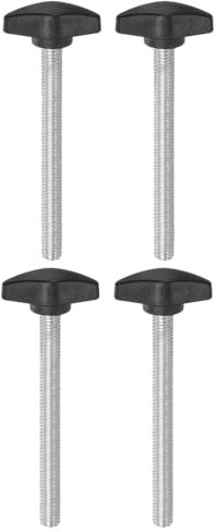 QUARKZMAN 4 Stück Rändelschrauben M8 x 80mm Flügelschraube mit T-förmige Handgriff, Verzinkte Kohlenstoffstahl Gewindebolzen Daumenschrauben 36mm Spannschraubenknopf für Schnellentfernung