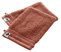 DOCK AVENUE Lot de 2 Gants Garance 100% Coton Bio 600 g/m² 15 x 21 cm Coloris Rouge Terracotta