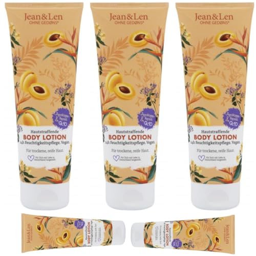 Hautstraffende Bodylotion Aprikosenkernöl & Q10 Duschgel Körpercreme 250 Mililiter x 5 Stück