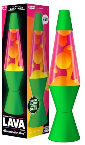 Lava The Original Lamp - 36.8 cm Neon Green - Classic Liquid Motion Lamp - Orange and Pink Liquid - Item #2096 (Amazon Exclusive)