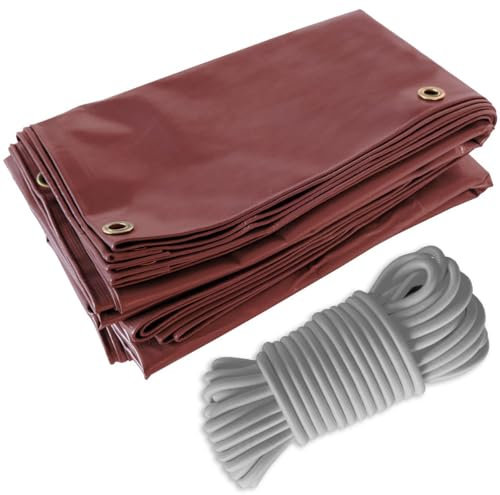 Tecplast Pack Toile Pergola Rouge Bordeaux 3x4 m + Sandow Gris 20m - Bâche Pergola prête à Poser LP506PR Garantie 5 Ans