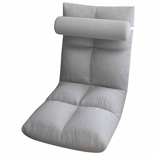 Zoeyilan Floor Chair with Back Support, Floor Sofa Chair, Sleeper Bed Couch Recliner Floor Gaming Chair, Padded Sleeper Bed, Meditation Chair for Adults (Premium Gray)