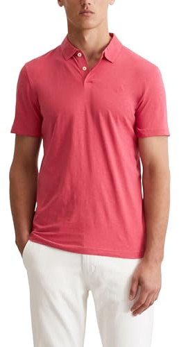Marc O'Polo Herren Kurzarm-Poloshirt aus Bio-Baumwolle Shaped Fit, Rosa (Raspberry Pink), L