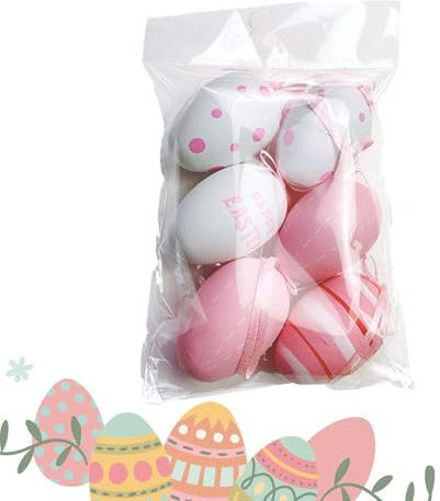 Ostereier – 6 x handbemalte Ostereier, kleine -Ornamente, buntes Bastelei, Osterbaumschmuck, Ostereier-Dekorationen für Heimdekoration, Bunte Ostergeschenke für Kinder