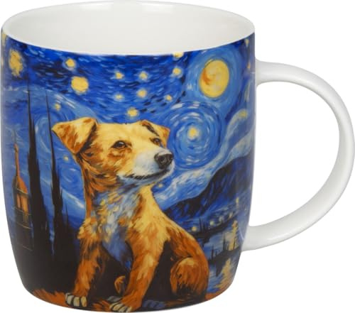 Knitz Bone Tasse mit Tiermotiven, Van Gogh's Hund, 400 ml, mehrfarbig