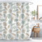 Duschvorhang 180x200 Textil Grün Duschvorhänge Badewanne aus Stoff Polyester Textil Anti-schimmel Wasserdicht Waschbar Beschwerter Saum shower curtains mit Ösen und 12 Duschvorhangringe für Badezimmer