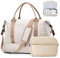 HPLQQ Sac de Voyage Femme, Bagage Cabine 45x36x20 Easyjet, Imperméable Sac fourre-Tout de Sport pour Week-End pour Travel Gym Danse avec Trousse de Toilette,M5-Beige-Marron