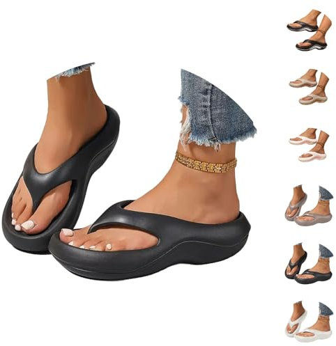 Chanclas De Playa Mujer,Verano Chanclas Piscina Sandalias Mujer Comodas Sandalias Flip Flop Moda TacóN Inclinado Caucho Confort Arena Playa Vacaciones Piscinas