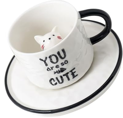 ARTSEWPLY Tazza in con Design Cartoon in Rilievo Tazza da e Latte per Regalo Originale e Resistente