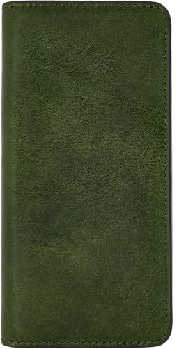 Time Resistance Braun Leder Anzug Geldbörse – Vollnarbenleder Geldbeutel hergestellt in Italien – Schlankes Portemonnaie – 100% Leder Brusttasche – Hohes Billfold-Kartenetui – Slim Suit Wallet