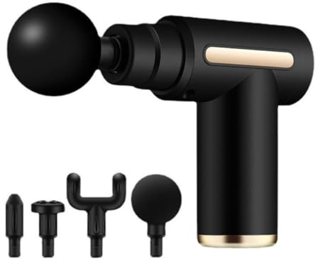 Massage Gun for Pain Relief- Back/Neck/Shoulder/Foot Relaxation-Deep Tissue Muscles Massager- Best Gift On Christmas for Men/Women/Him/her- 4-in-1 Detachable Heads - 6 Speeds (Black)