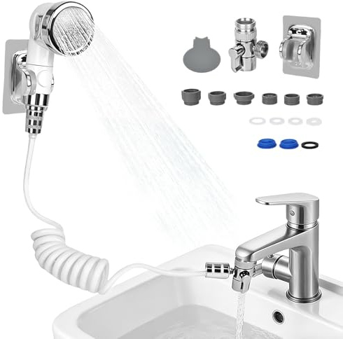 YYTECH Handbrause für Waschbecken, Waschbeckenbrause mit Schlauch und Halterung, Duschkopf mit Stoppfunktion, Waschbeckenbrause, Waschbeckendusche für Bad Waschen der Haare Waschbeckens
