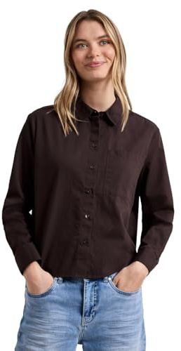 Street One Damen Langarm Bluse mit Hemdkragen aus Twill