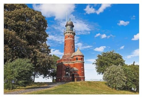 Der Leuchtturm in Kiel-Holtenau,Puzzle 1000 Teile,Geschicklichkeitsspiel für die ganze Familie(38x26cm)-AC39