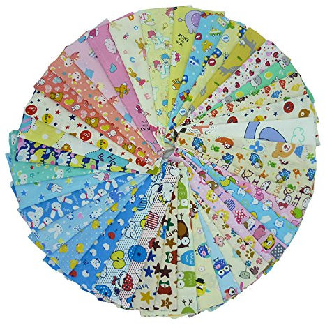 BYY Paket: 40 Stück je ca. 20 x 25 cm Baumwollstoff Meterware Stoffe Stoffreste Stoffpaket für Patchwork 100% Baumwolle DIY Baumwollstoff Baumwolltuch mit vielfältiges Muster zum nähen