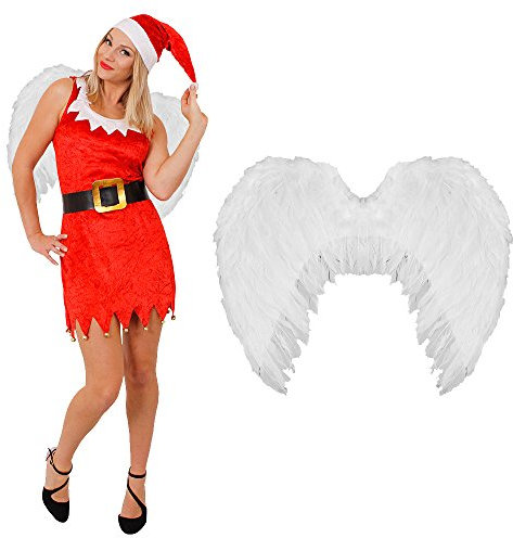 WEIHNACHTSENGEL IN EINEM GRÜNEM ODER ROTEM SAMTIGEN SEXY KLEID. BEIDE KLEIDER KOMMEN MIT EINER PASSENDEN MÜTZE. DIE KLEIDER SIND ERHALTBAR IN 5 VERSCHIEDENEN GRÖSSEN