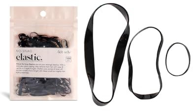 Kitsch Pro No Snag - Mini elastici gommosi per capelli, trecce, code di cavallo, fascette per capelli per bambini, 100 pezzi in una confezione (100 pezzi (confezione da 1), nero)