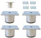 Set de 4 Patas para Muebles Aluminio Armario De Cocina Pies Redondo Ajustables Cocina Patas para Muebles-4cm-Blanco