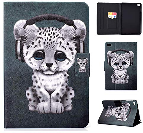 Coque iPad Mini 5, Lspcase Etui iPad Mini 4/3/2/1 Housse en Cuir Portefeuille Folio Carte Slots Magnétique Cuir avec Fonction Veille/Réveil Auto pour Apple iPad Mini 1/2/3/4/5 Léopard
