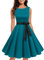1950‘s Robe de Vintage Femme Pin up Robe de Cocktail Femme Audrey Hepburn Robe de Soirée Cérémonie Rockabilly Style Turquoise XL
