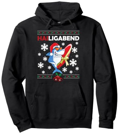 Hailigabend - Weihnachtsmann Hai Ugly Christmas Fisch Ozean Pullover Hoodie