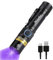 Alonefire SV38 5W 365nm UV Taschenlampe Typ C USB Aufladbar Ultraviolett Schwarzlicht Haustierurin Detektor für UV Harz, Angeln, Skorpion, Bernstein, Mineralien mit Ladestation, Lithium Batterie