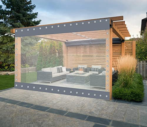 AWSAD Outdoor Vorhang mit Ösen Gardinen Outdoor Vorhänge für Terrasse Geeignet für Pavillons/Balkons/Garagen, Vorhang Wetterfest, Anpassbar (Color : Gris, Size : 2x2m)