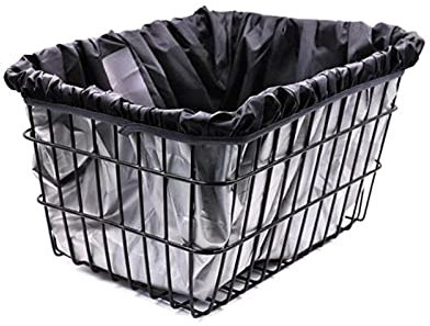 Fowybe Bicycle Basket Cover Waterproof, Bike Front Basket Liner, Bike Basket Liners for Wire Baskets, Fits Most Bicycle Baskets, 16.5 X 13 X 10 Inch, Black