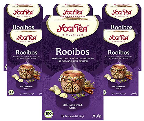 YOGI TEA, Rooibos, Infusion Bio, Tisane Naturellement Sans Caféine, Mélange de Rooibos, Cannelle et Clous de Girofle, 102 (6x17) Sachets de Thé