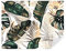 Tapeko Papier Peint Panoramique 260x180 cm 3D Effet style Jungle Tropical Feuilles Plantes Papier Peint intissé Chambre Salon Décoration Murale u53279