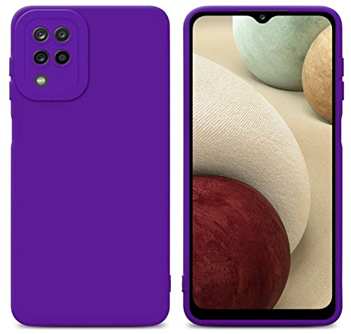 Cadorabo Hülle kompatibel mit Samsung Galaxy A12 / M12 Schutzhülle TPU Silikon Case Liquid Design mit Kameraschutz Slim Kratzfest Weiche Gummi mit Rundumschutz Case Hülle für Galaxy A12 / M12 in Lila