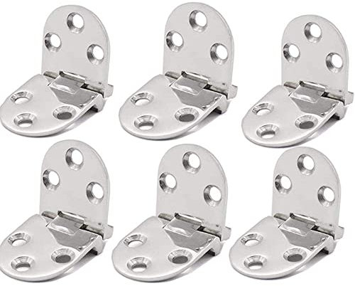 Edelstahl Scharnier Klapptisch-Scharnier,6 Stück Wohnmöbel Hardware Schrank Scharnierer Türscharnier für Tisch Möbelscharnier Klapptisch-Scharnier für Schränke,Tisch,Klapptisch,abgerundet Silber