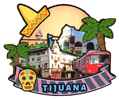 Tijuana Mexico Kühlschrankmagnet aus Holz, 3D-Holz, handgefertigt, Reise-, Stadt-Souvenirs, Kühlschrankmagnet, Heimdekoration, Geschenk, 9