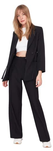 Trendyol Damen Frau Normale Taille Weite Bein Hose