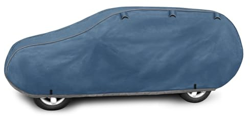 Autoabdeckung Wasserfest & Extrastark Vollgarage Autoplane Abdeckplane gegen Regen Schnee Wind UV-Strahlung Laub und Anderen Schmutz Autogarage Autohülle Blau, XL SUV L: 450-510 cm/H: 150-160 cm