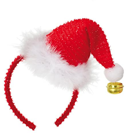 KarnevalsTeufel Nikolaus Haarreif mit Glöckchen rot Weihnachtself Santa Claus Advent Accessoire Kopfschmuck Weihnachtsmann