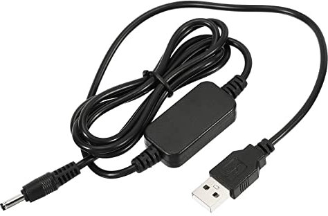 YOKIVE CC 5 V a DC 12 V USB Paso Up Voltaje Convertidor, Alimentación Cable con DC Jack 3,5 mm x 1,35 mm, Óptimo para Enrutadores, Automóvil Conducción Grabadora (Negro, 9W 2A)