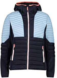 CMP Damen Hybrid Hoodie Jacke, Black Blue, 38